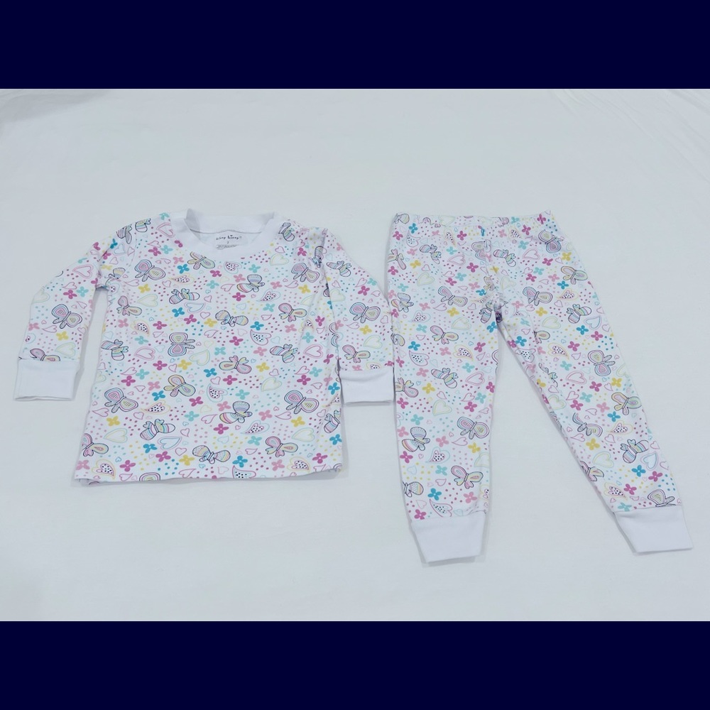 Kissy Kissy toddler 2-piece pajamas; Butterfly Fun print; Size 2